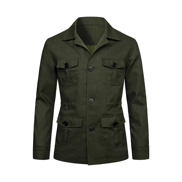 Handmade Linen Jacket British Retro Gentleman Slim Fit Coat