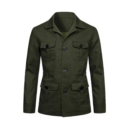 Handmade Linen Jacket British Retro Gentleman Slim Fit Coat
