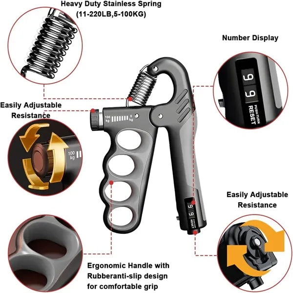 Grip Strength Trainer Adjustable Resistance Hand Exerciser