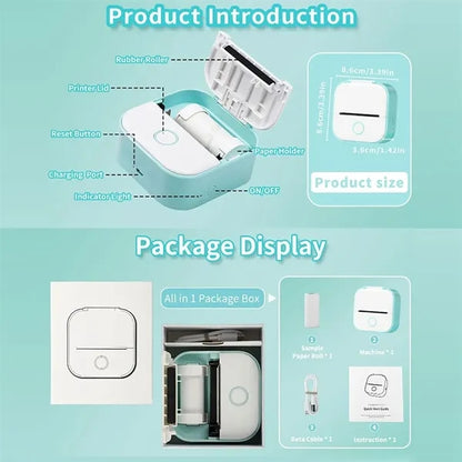 Bluetooth Wireless Pocket Thermal Inkless Sticker Printer