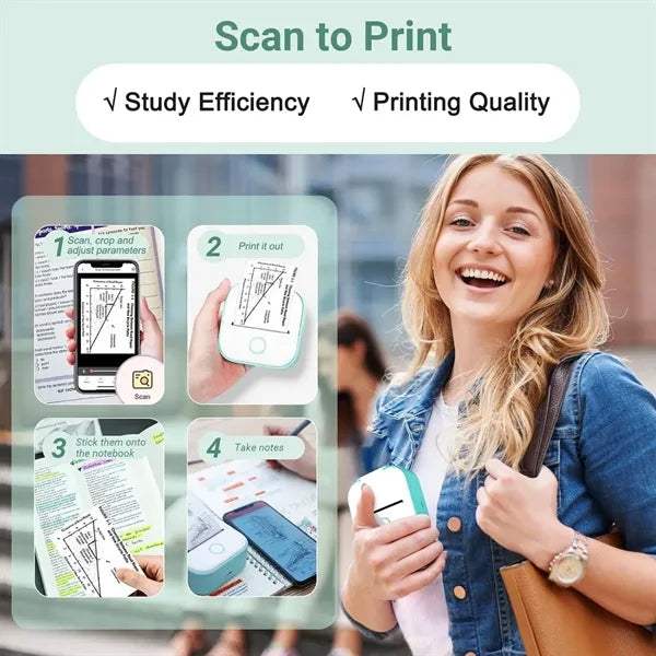 Bluetooth Wireless Pocket Thermal Inkless Sticker Printer