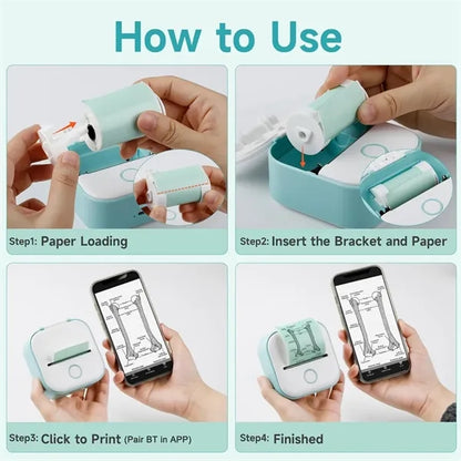 Bluetooth Wireless Pocket Thermal Inkless Sticker Printer