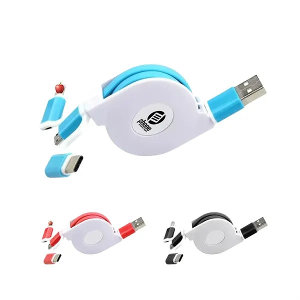 Portable 3 In 1 Retractable Charge Cable