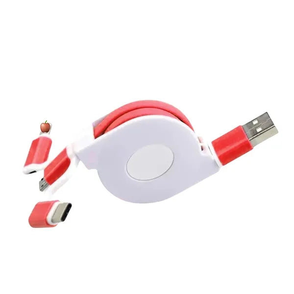Portable 3 In 1 Retractable Charge Cable