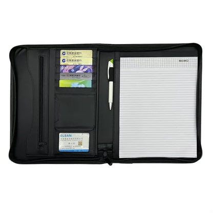 Leahter A4 Zippered Portfolio
