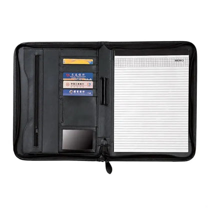 Leahter A4 Zippered Portfolio