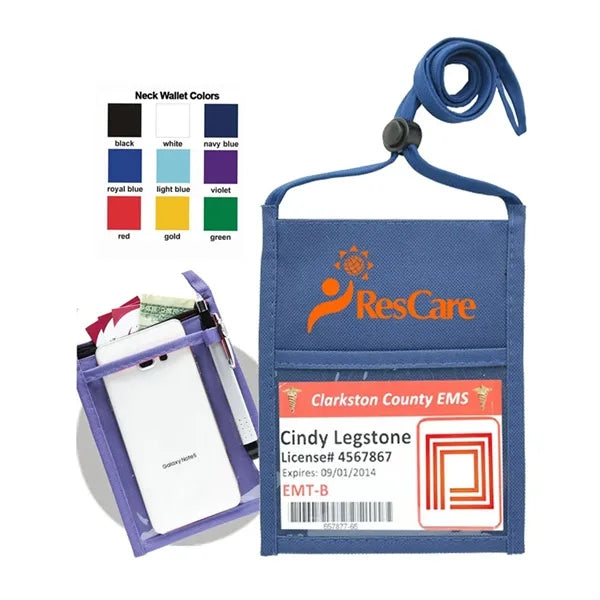 Custom Double Clear Window Name Tag with Zippered Wallet