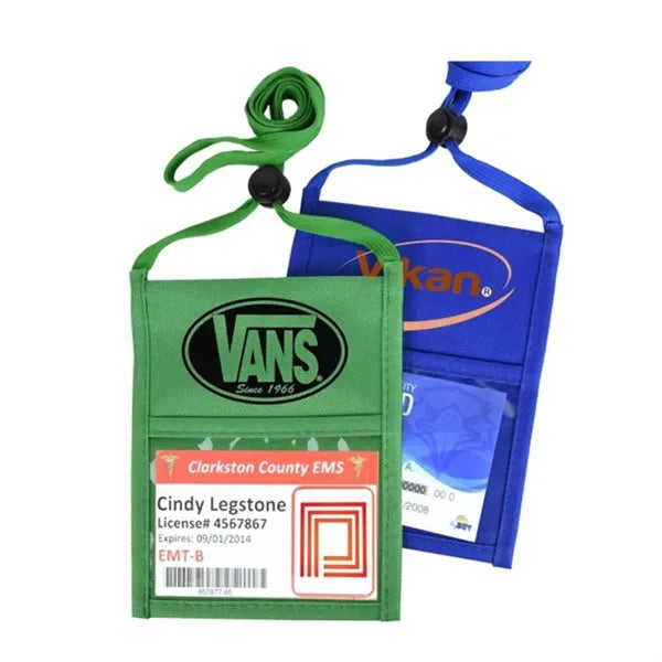 Custom Double Clear Window Name Tag with Zippered Wallet