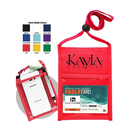 Custom Double Clear Window Name Tag with Zippered Wallet