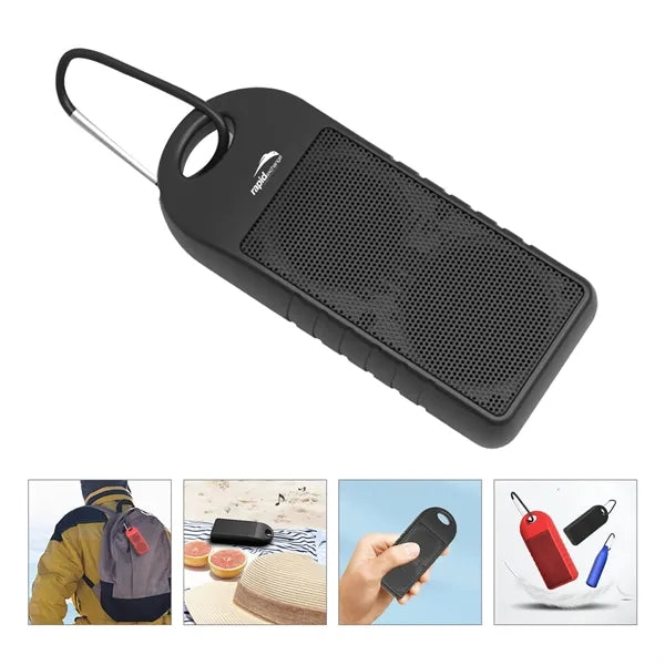 Personalized IPX4 Outdoor Speaker with Carabiner
