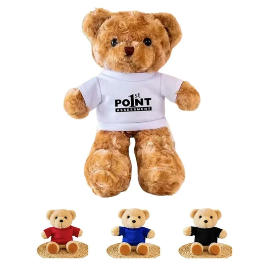 12'' Grey Stuffed Plush Teddy Bear Toy with Logo Clothes