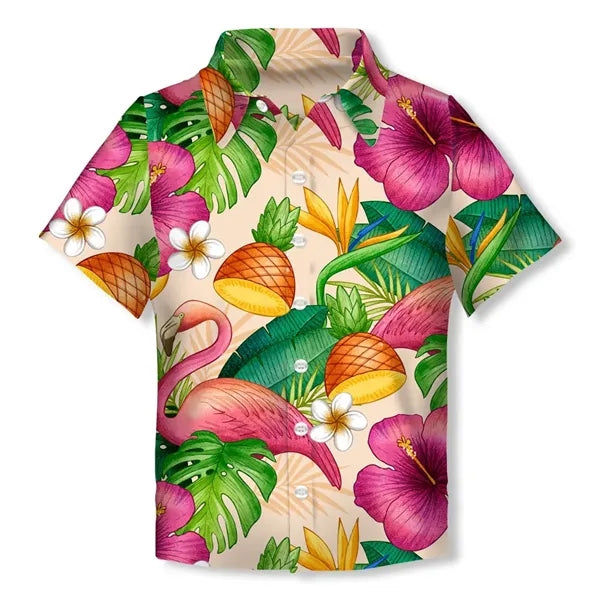 Full Color Dye Sublimation Hawaiian Shirt-Youth Size