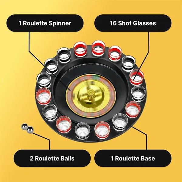16 Shot Glasses Drinking Roulette Set