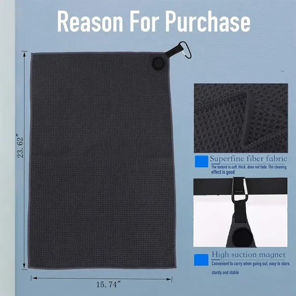Magnetic and Hook Microfiber Golf Towel
