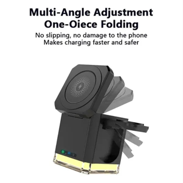 15W 3 In 1 Magnetic Wireless Ambient Light Charging Station