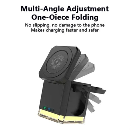 15W 3 In 1 Magnetic Wireless Ambient Light Charging Station