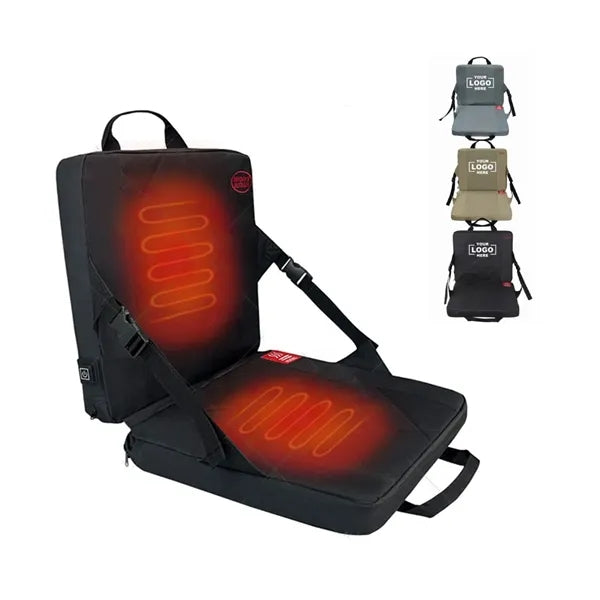 USB Heated Outdoor Stadium Seat Cushion With Back Support