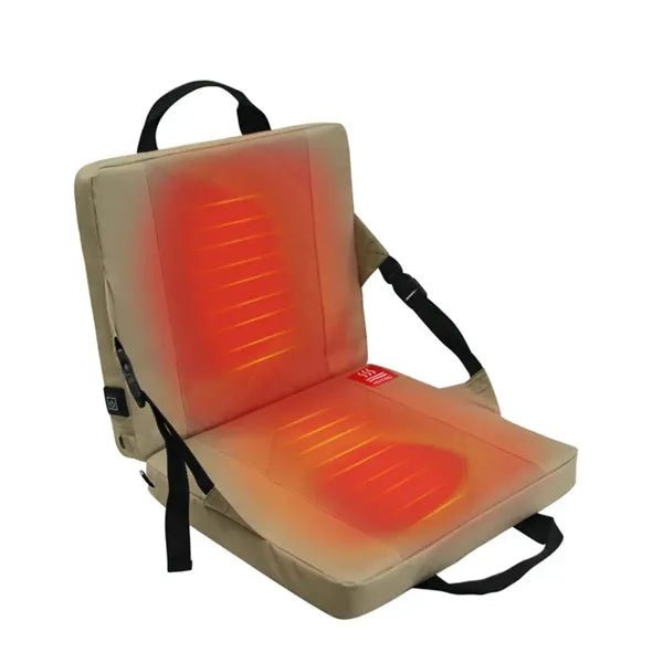 USB Heated Outdoor Stadium Seat Cushion With Back Support