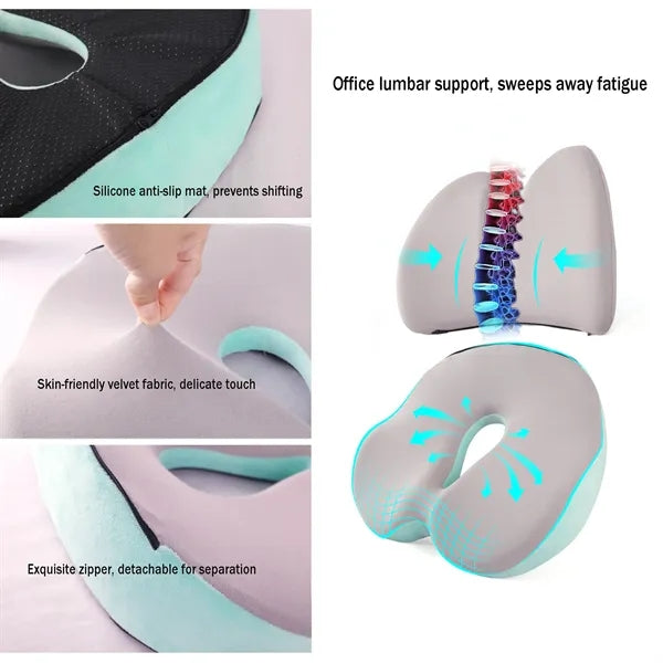 Memory Foam Seat Cushion and Backrest Set