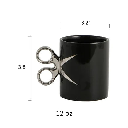 Scissor Handle-Shaped Ceramic Mug