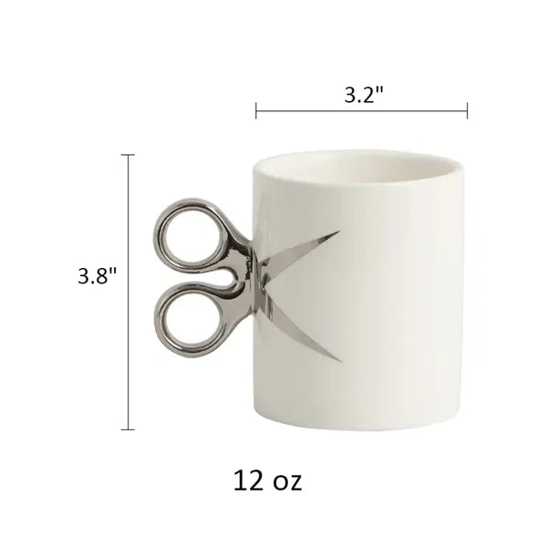Scissor Handle-Shaped Ceramic Mug