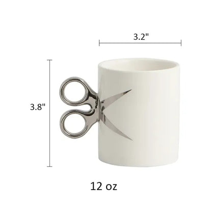 Scissor Handle-Shaped Ceramic Mug