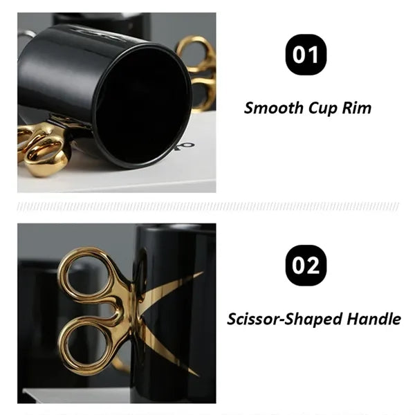 Scissor Handle-Shaped Ceramic Mug