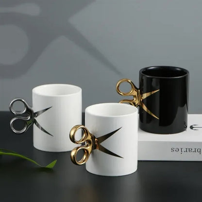 Scissor Handle-Shaped Ceramic Mug