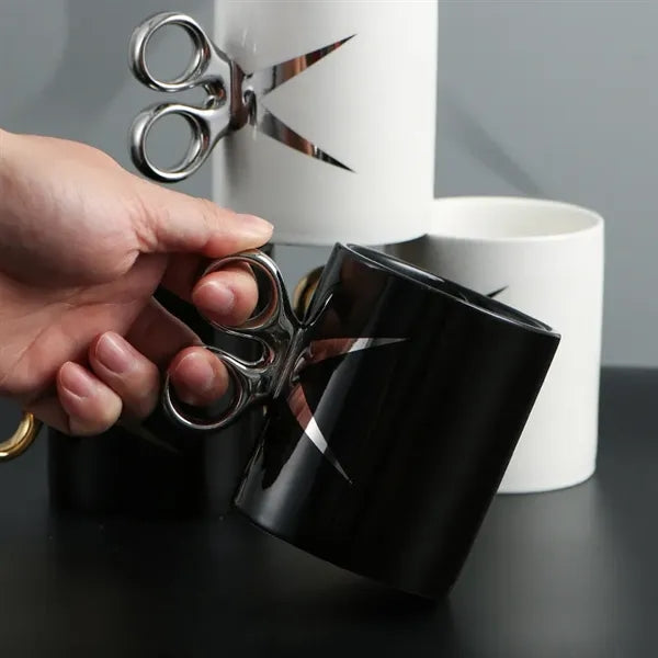 Scissor Handle-Shaped Ceramic Mug