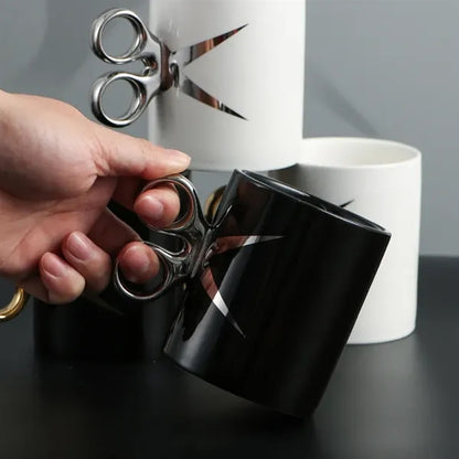 Scissor Handle-Shaped Ceramic Mug