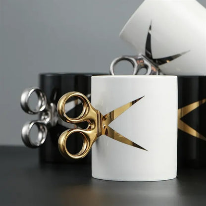Scissor Handle-Shaped Ceramic Mug