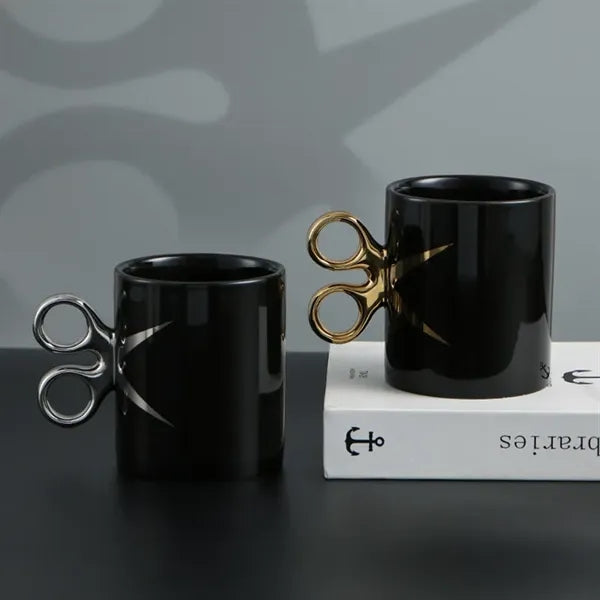 Scissor Handle-Shaped Ceramic Mug