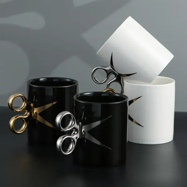 Scissor Handle-Shaped Ceramic Mug