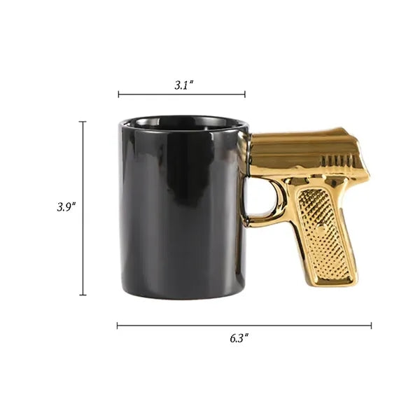 12 oz Pistol-Shaped Handle Ceramic Mug