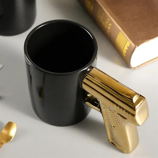 12 oz Pistol-Shaped Handle Ceramic Mug