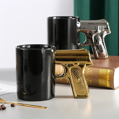 12 oz Pistol-Shaped Handle Ceramic Mug