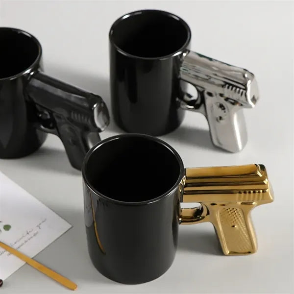12 oz Pistol-Shaped Handle Ceramic Mug