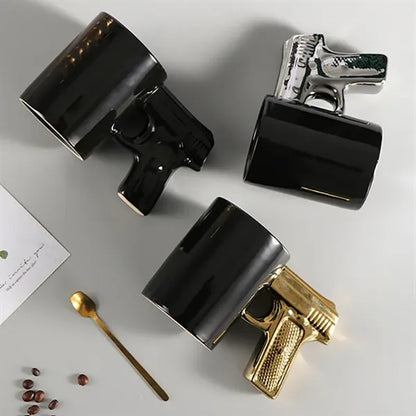 12 oz Pistol-Shaped Handle Ceramic Mug