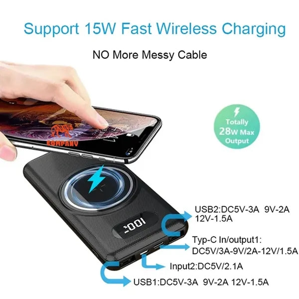 Digital Display Magnetic Wireless Charger Power Bank
