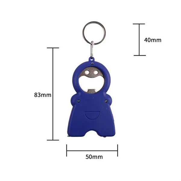 Keychain With Bottle Opener, Flashlight,Tape Measure