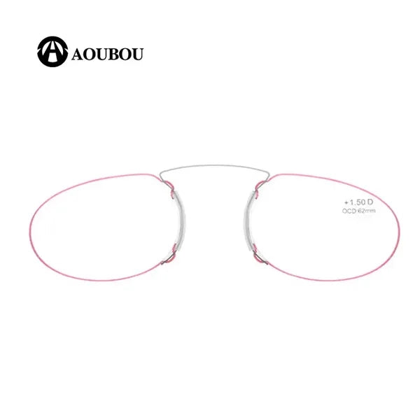 Legless Clamp Nose Reading Glasses With Case