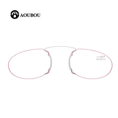 Legless Clamp Nose Reading Glasses With Case