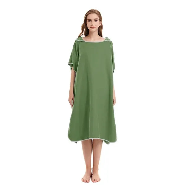 Microfiber Bath Robe Poncho with Hood