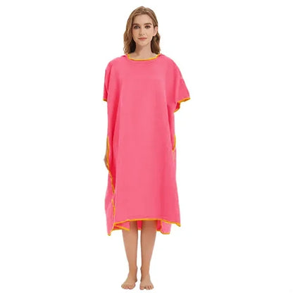 Microfiber Bath Robe Poncho with Hood