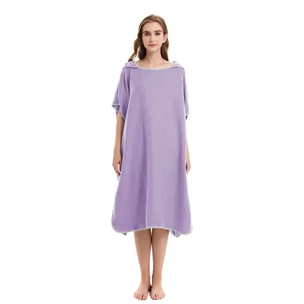 Microfiber Bath Robe Poncho with Hood