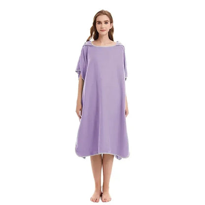 Microfiber Bath Robe Poncho with Hood