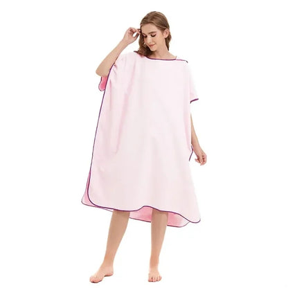 Microfiber Bath Robe Poncho with Hood