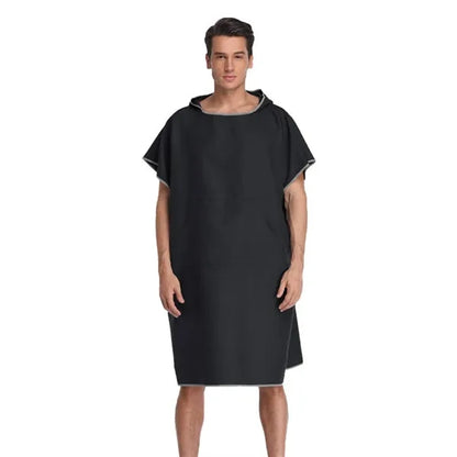 Microfiber Bath Robe Poncho with Hood