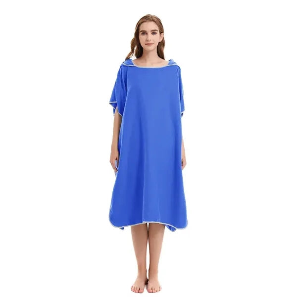 Microfiber Bath Robe Poncho with Hood