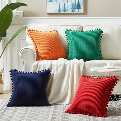 Soft Corduroy Square Throw Pillow Covers